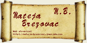 Mateja Brezovac vizit kartica